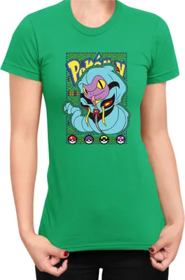 Zdjęcie produktu dla Koszulka Damska Japan Manga Anime Comics Pokemon 024, Lady XS / Zielony