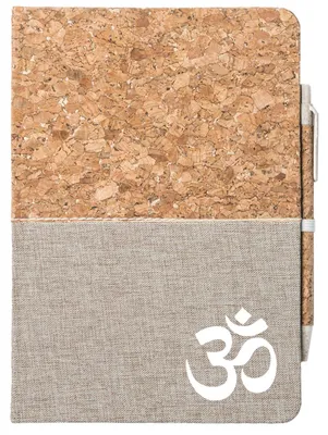 Produktbild von Huuraa Notizbuch A5 Om Symbol 80 Blatt inkl. Kugelschreiber Tagebuch Geschenkidee