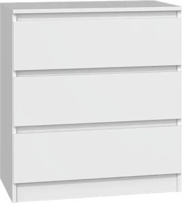 Obrázek produktu pro Moderní velká komoda se 3 zásuvkami – série MALWA | Barva: matná bílá | Rozměry: 75 x 70 x 40 cm