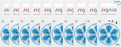 Produktbild von Signia 10x Signia Hörgerätebatterien 6er Blister PR44 Bla...