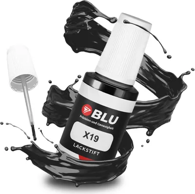 Produktbild von BLU Auto Lackstift Schwarz kompatibel für Mitsubishi X19 Deep Black | Auto Lack Reparatur Ausbesserungslack