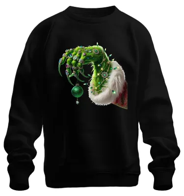 Obrázok produktu pre Grinch Hand Christmas Ball Christmas Tree - Vianočný vianočný sveter Uni, čierny, XL