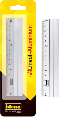 Obrázek produktu pro Idena 602121 - Hliníkové pravítko, 15 cm, stříbrné, 1 kus