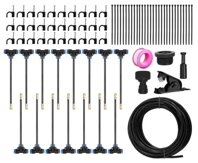 Bewässerungsset mit Nebeldüsen, 15 m, 15 Stück, 8 mm