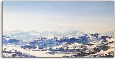 Produktbild von Coloray Canvas 100x50  Wandbild Leinwand Bilder Kunst Bild Malerei Berg Schnee Weiß