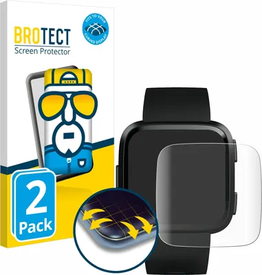 Produktbild von 2x BROTECT Fullscreen Schutzfolie für Fitbit Versa / Lite / Special Edition Displayschutz Folie Fullcover Klar Transparent