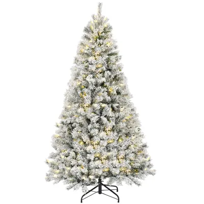 Produktbild von Salcar Künstlicher Weihnachtsbaum 180cm mit Beleuchtung 280 LED & Metallständer Tannenbaum mit Schnee Christbaum Kunstbaum Weihnachten