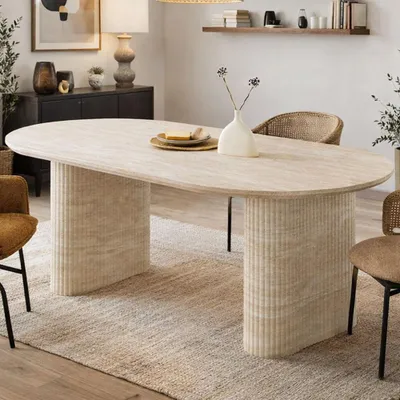 Produktbild von Milton & Oldbrook Esstisch 180 cm Geneva Travertinlook