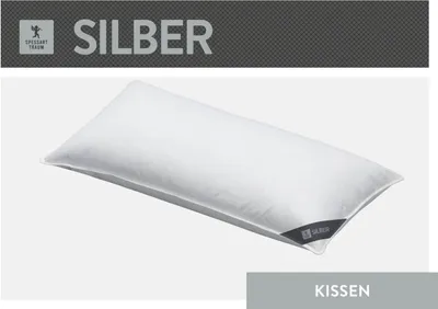 Produktbild von Spessarttraum 3-Kammerkissen Silber , Füllung: 100% Daunen (Außen)/, 100% Federn (Innen), Bezug: 100% Baumwolle Größe 40 x 80  cm