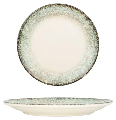 Zdjęcie produktu dla Talerzyki deserowe Kütahya Porselen – Rust Green – porcelana – 21 cm