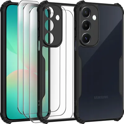 Obrázok produktu pre Puzdro pre Samsung A26 5G | Pancierovaný priehľadný silikón| sada 3x sklo