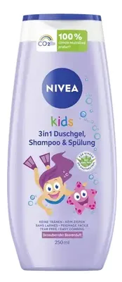Immagine prodotto di NIVEA Kids, Bagnoschiuma, Shampoo e Balsamo 3 in 1, 250 ml, Fragranza Lampone