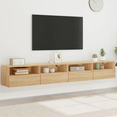 Produktbild von vidaXL TV-Wandschränke 2 Stk. Sonoma-Eiche 100x30x30 cm Holzwerkstoff
