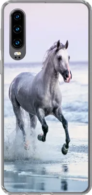 Produktbild von MuchoWow® Handyhülle Schutzhülle Hülle für Huawei P30 Pferde - Luft - Meer Silikon Softcase Handy Hülle - Kartenbesitzer