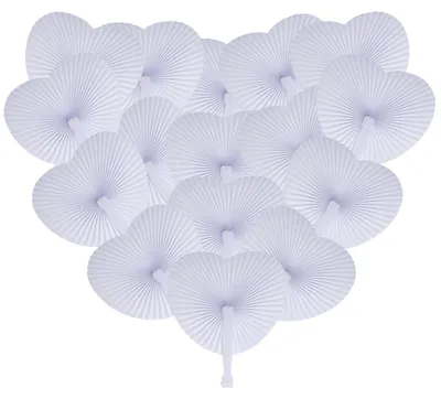 36 Papier-Handfächer, Faltfächer, Hochzeitsfächer, weiß, DIY, Gastgeschenk