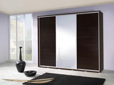 Obrázek produktu pro Šatní skříň se zrcadlem 255 cm MAKEL - kaštan wenge