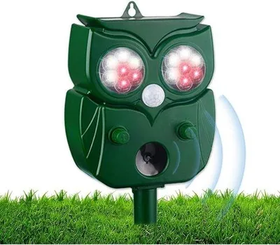 Produktbild von Ultraschall Vogelabwehr - Vogeljäger - Krähen & Tauben Abwehrgerät - Solarbetrieb - Tierfreundlich - Wasserdicht - auch gegen Katzen, Mäuse, Eichhörnchen und Igel