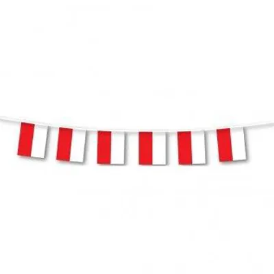 Produktbild von Wimpelkette PVC Tirol Rot-Weiss 3m