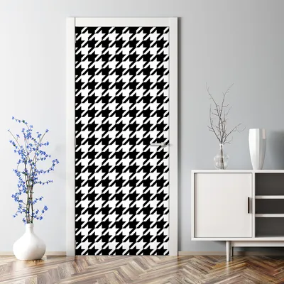 Produktbild von Dekorative Türaufkleber Raumdekoration selbstklebend Klebefolie Türposter Hundezahnmuster 77 x 200 cm