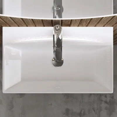 Immagine prodotto di doporro Lavabo Bagno in Ceramica Bianco Lucido 60 cm – Lavabo Sospeso o da Appoggio Piccolo con Foro Rubinetto e Troppopieno (Brüssel206)