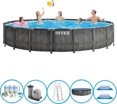 Zdjęcie produktu dla Zestaw basenowy Intex Pool Prism Frame Greywood - 549x122 cm