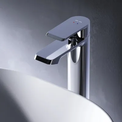 Produktbild von AM.PM Waschtischarmatur Hoch Chrom Wasserhahn Bad Waschbecken Armatur Einhebelmischer Badarmatur Mischbatterie für Badezimmer Aufsatzwaschbecken