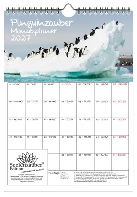 Produktbild von Pinguinzauber Planer DIN A4 Kalender für 2027 Pinguin - Seelenzauber