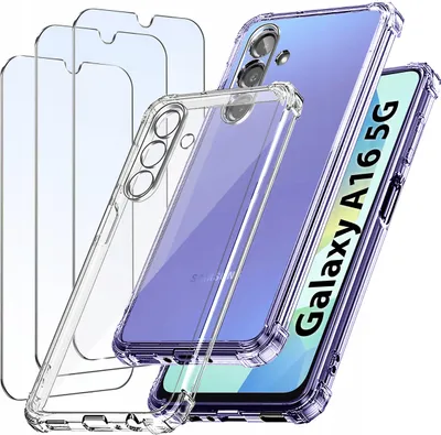 Imagen del producto de FUNDA protectora para Samsung A16 5G, antichoque, transparente y reforzada + 3 protectores de vidrio
