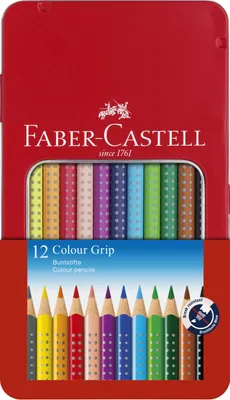 Produktbild von FABER-CASTELL - Buntstifte Set Colour Grip 12-teilig im Metalletui