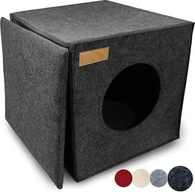 Immagine prodotto di Cuccia per gatti Famanu, rifugio a forma di grotta, ideale come lettino - Morbida e confortevole, color grigio scuro