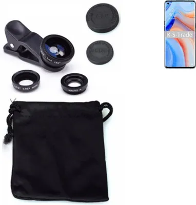 Produktbild von K-S-Trade Smartphone Kamera Linsen Set Kompatibel mit Oppo K7x 3in1 Clip-On Kamera Adapter Macro Weitwinkel FishEye Fischauge Objektiv Linse