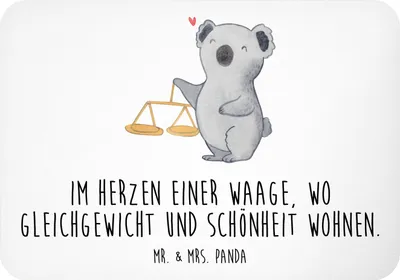 Produktbild von Mr. & Mrs. Panda Kühlschrankmagnet Waage Astrologie - Weiß - Geschenk, magnet, Geburtstagsgeschenk, Sternzeichen, Notizhalter, haftmagnet, whiteboardmagnet, tafelmagnet