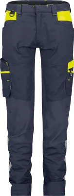 Immagine prodotto di Pantaloni da lavoro elasticizzati da donna Hong Kong Donna, PESCO41 245g NIGHT BLUE/NEON YELLOW, taglia 36, DASSY 201134