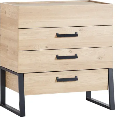 Produktbild von Kommode mit 4 Schubladen und furniert in Eiche
