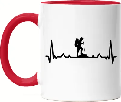 Produktbild von Hiking Tasse Rot Berg Berge Hügel Gipfel Bergsteigen Wandern Wanderroute Sport Aussicht Leidenschaft Bergschuhe