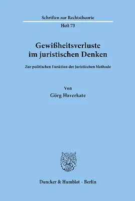 Produktbild von Gewißheitsverluste im juristischen Denken.