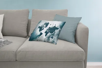 Produktbild von MuchoWow® Zierkissen Sofakissen Wohnzimmer Dekokissen 60x40 cm Weltkarte - Farbe - Aquarell - Kopfkissen - Polster mit Foto
