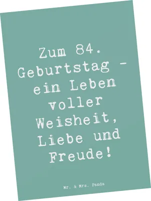 Produktbild von Mr. & Mrs. Panda Postkarte Spruch 84. Geburtstag - Meeresbrise - Geschenk, Alter, handgefertigt, Happy Birthday, Kunstkarten, Feierlichkeiten, Ansichtskarte, Postkarten