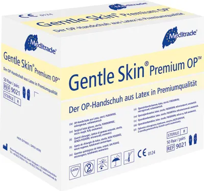 Immagine prodotto di Meditrade Gentle Skin® Guanto chirurgico premium, sterile, in lattice, senza polvere, 1 confezione = 50 paia