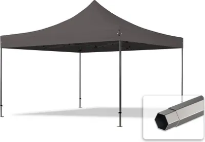 Produktbild von TOOLPORT 4x4m Stahl Faltpavillon, ohne Seitenteile, dunkelgrau