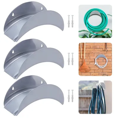Produktbild von Gartenschlauchhalter Schlauchhalter Schlauchaufroller - 3 Stück - Metall - 28 x 13 x 13 cm - Für Wand und Garten