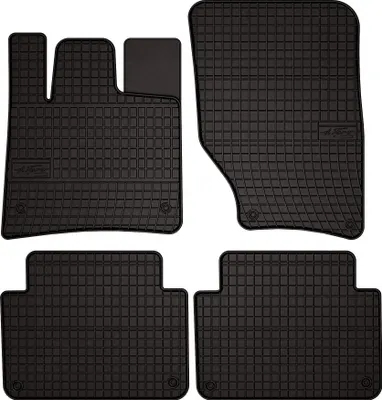 Produktbild von Gummifußmatten passend für Audi Q7 I 4L (SUV, Bj. 2005-2015) –  schwarz, passgenau, mit Befestigungen set 4 Stk. - Gummi-Automatten