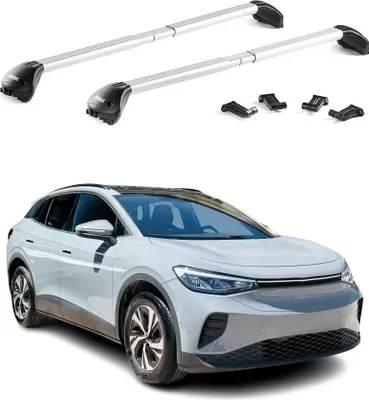 Image de Barres de toit transversales pour VW ID4 2020-2025 Aluminium Gris Argenté 2x ABE