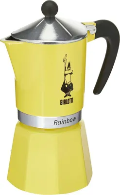 Produktbild von Bialetti Rainbow Caffettiera Colorata, 6 Tassen, Aluminium, Gelb