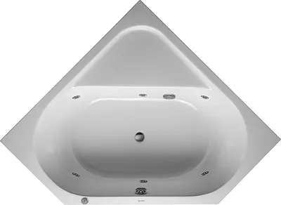 Immagine prodotto di Duravit D-Code baignoire balnéo, 1400x1400mm, 2 pentes de dos, Jet Project, pentagonal, écoulement central, blanc brillant, 760137000JP1000, 760137000JP1000