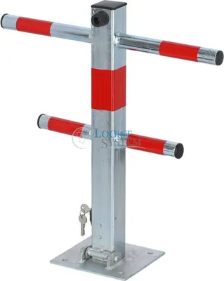 Immagine prodotto di LogistSystem - Palietti per parcheggio - Barriere per parcheggio - Chiave - Palietti pieghevoli - Chiave inferiore JEZ - Acciaio - Barra di blocco per parcheggio robusta - Barra di blocco per parcheggio - Zincato - Rosso
