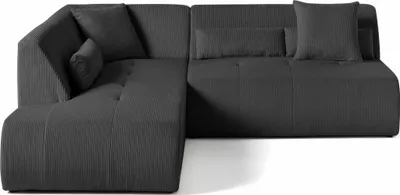 Produktbild von Lisa Design Onyx - 5-Sitzer Modulares Ecksofa links - Cord , Dunkelgrau