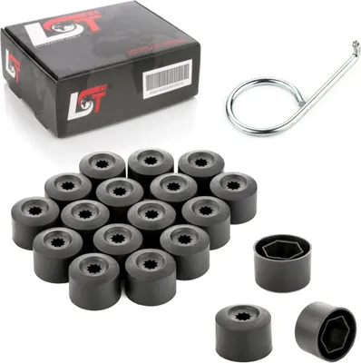 Produktbild von 20x Radschrauben Kappen Radschraubenkappen Set 17mm schwarz für VW SEAT SKODA