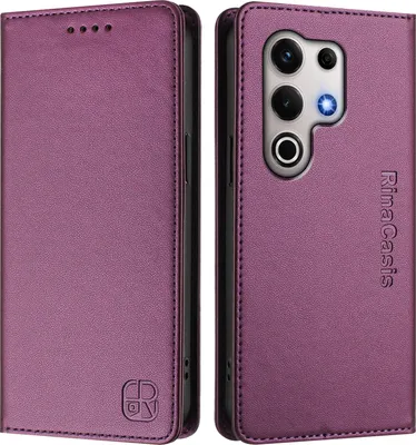 Produktbild von Lederhülle für itel S25 Ultra Hülle Flip Brieftasche Kartenfächern Ständer Schutzhülle Lila