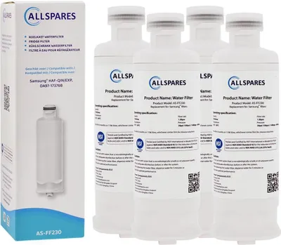 Produktbild von AllSpares Wasserfilter (4x) für Kühlschrank geeignet für Samsung DA97-17376B